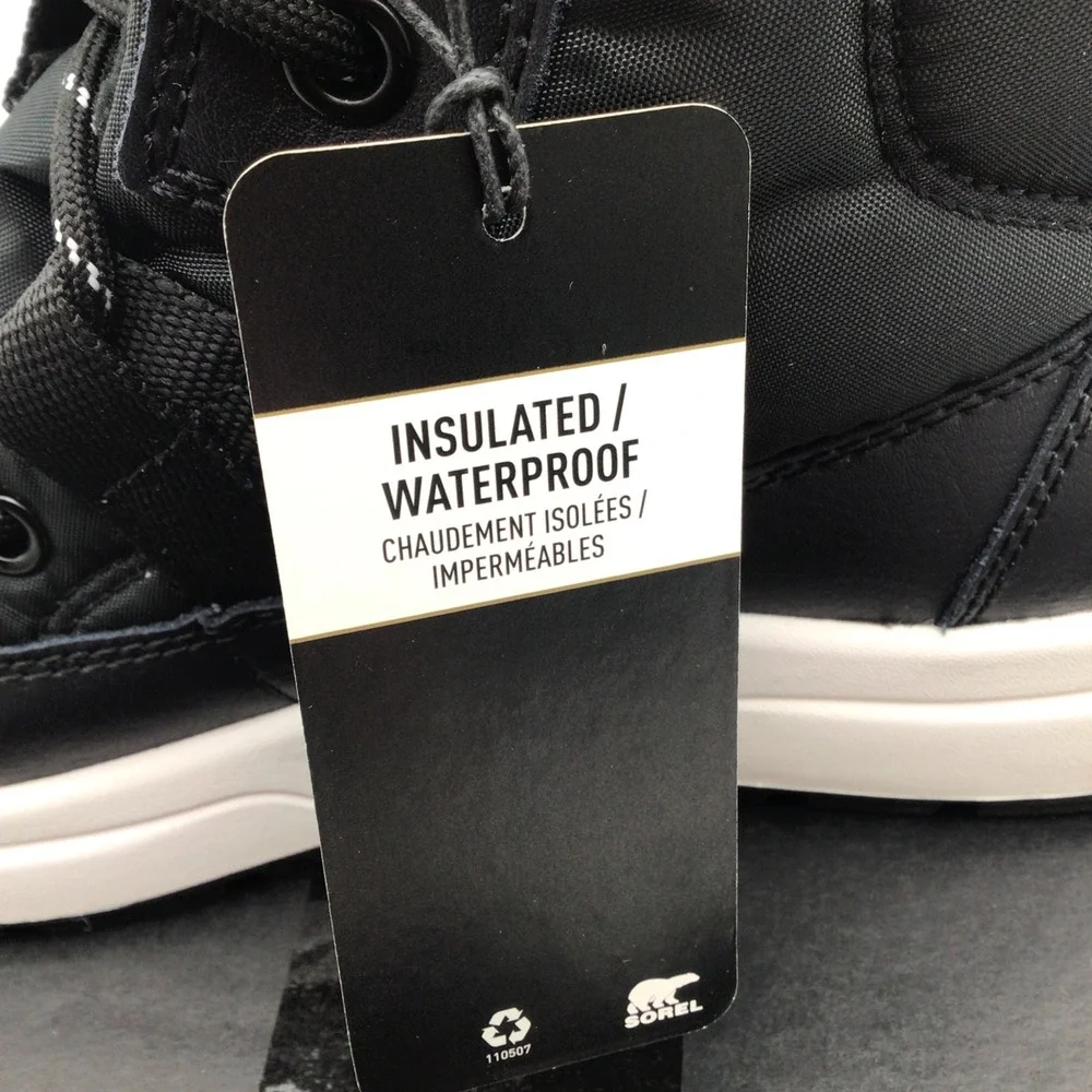 Sorel Youth Whitney III Size‎ 3 Black Waterproof Insulated Boots NY5288-010 NEW